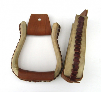 EE Tack Steigbügel - gepolsterte Trittfläche - Rawhide Covered - WR-508