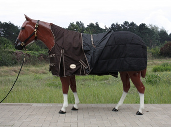 TOUGH HORSE - Regendecke - HALF NECK - MIT Unterdecke (300gr.) - 1680D - BRAUN - 74 bis 78
