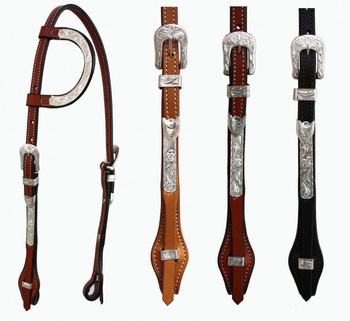 EE Tack Kopfstück - Silber - EE Leather - Quick Change Silver Buckle - Einohr - 3 Farben