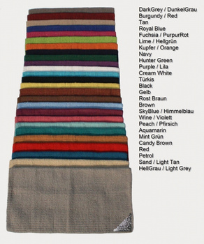 Show Blanket - EINFARBIG - 36'' x 34'' - New Zealand Wool - mit gravierten Silberecken als SET - versch. Farben zur Auswahl