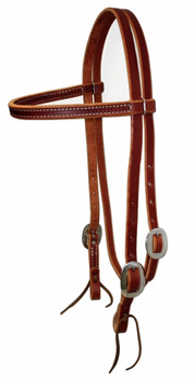 BCL Kopfstück Stirnband - Harness Leather - Stitched - Edelstahl Schnallen