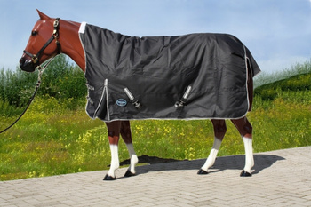 TOUGH HORSE - Regen Winterdecke - HALF NECK - 1200D - 300g filling - SCHWARZ - Größen 74´´(125cm) bis 80´´ (155cm)