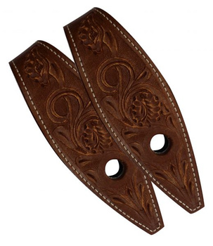 leather paski slobber lptrick z kwiatowym tłoczeniem w kolorze ciemnobrownm