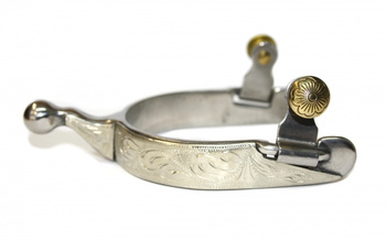 KS SS Engraved Ball Short End Spurs (35054)