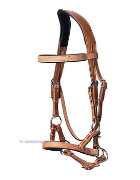Sidepull WI anatomically shaped, harness leder