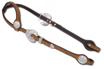 bridle na jedno ucho wykonane z argentyńskiej skóry w kolorze jasnobrownm