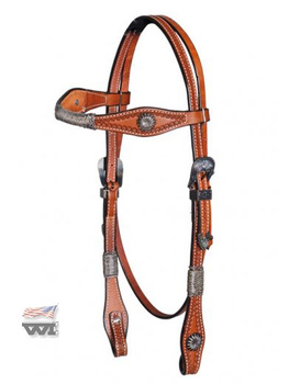 bridle wi tooled antique buckles