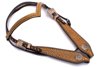 bridle lptrick z klamrami w kolorze miedzi