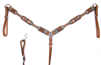 Breast collar LpTrick pokazowy z wzorem piór