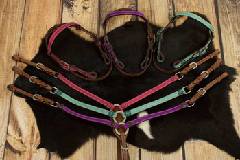 brokatowy zestaw lptrick bridle + napierśnik minishetty / shetty