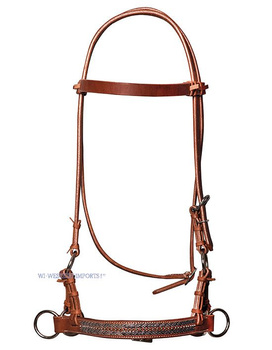 Sidepull WI with rawhide braiding and dots