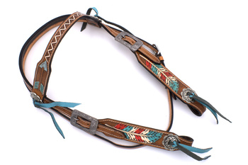 bridle pokazowe lptrick z wzorem piór