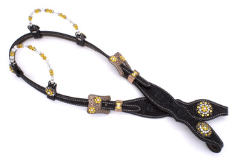 bridle lptrick na dwoje uszu z z koralikowym naczółkiem