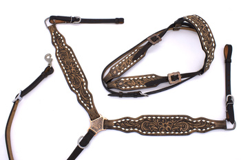 zestaw lptrick bridle + napierśnik z motywem kwiatowym