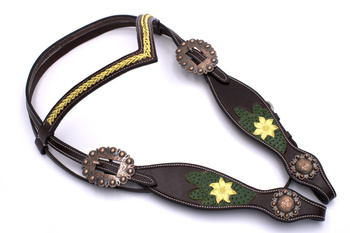 bridle lptrick z naczółkiem w kształcie litery v / ciemnobrązowe