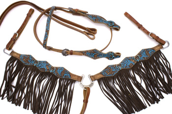 zestaw lptrick bridle + napierśnik / turkusowy