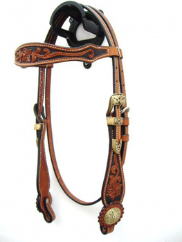EE Tack Kopfstück - SHOW - Shaped Stirnband & Cheeks - Two Tone - MITTEL - #Y-115