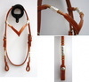 EE Tack - Kopfstück - Harness - Round End's - Silver Pipe's / Rawhide - V Stirnband