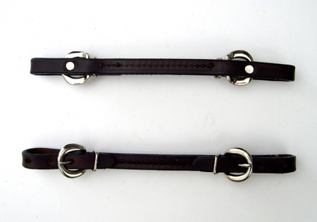 "BCL" Straight Leather Curb Strap - Genäht – DARK OIL