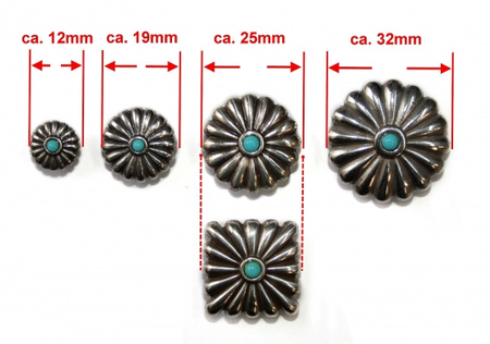 "ILC" Concho with Chicago Screw - TURQUISE - Eckig / Quadratisch (7122-0..)