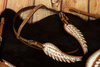 zestaw lptrick bridle + napierśnik białe z kryształkami, w kształcie skrzydeł