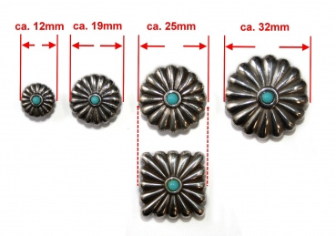 ILC Concho with Chicago Screw - TURQUISE - Eckig / Quadratisch (7122-0..)