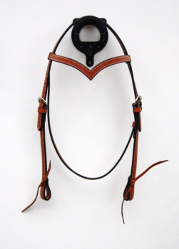 "EE Tack" Eco Kopfstück - MITTELBRAUN - "V" Stirnband