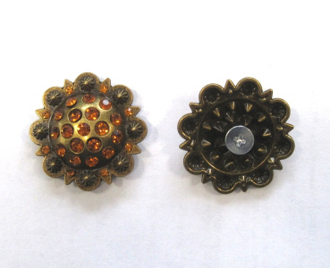 "AE" Concho - mit Schraube - 1 3/8´´ (35mm) - ORANGE / Brass