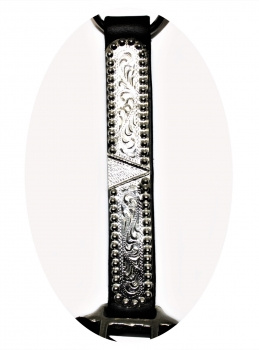 EE Tack Premium Show Halfter - SILBER - mit Führleine - DUNKELBRAUN - COB Size