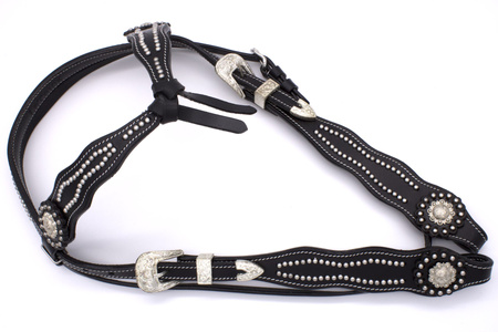 bridle lptrick ze srebrnymi sprzączkami / czarne