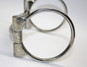 KS SS B. Allen D-Ring Snaffle – SS Roller - 5 '' oder 5,5 '' Breite (20441)