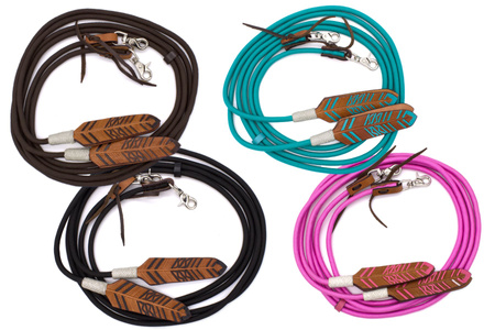 Wodze nylonowe LpTrick, plecione ze skórzanym zatrzaskiem i wymiennymi karabińczykami