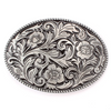 AE Belt Buckle - Oval - Flower / Grey-Silver