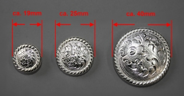 "ILC" Concho with Chicago Screw - Round / ROPE - 3 versch. Größen (794..-02)