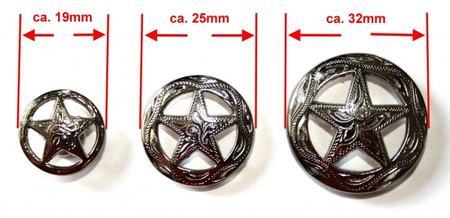 "ILC" Concho with Chicago Screw - STAR - 3 versch. Größen (7990-2....)