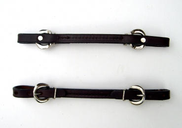 "BCL" Straight Leather Curb Strap - Genäht – DARK OIL