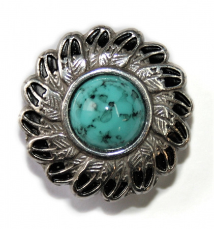 ILC Concho with Chicago Screw - FEATHER / Turquise - 3 versch. Größen (7504-0..)