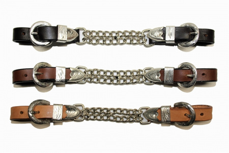 "EE Tack" Kinnketten - Show -  doppelte Kette mit Silber - HELL / MITTEL / DUNKEL