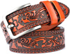 Gürtel - mit Schnalle - Flower Tooling - CAMEL BROWN - versch. Längen - 100cm bis 115cm