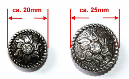 "ILC" Concho with Chicago Screw - ROUND / FLOWER - 2 versch. Größen (7407-05 u. 7408-06)