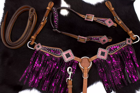 zestaw lptrick bridle na jedno ucho + napierśnik w rozmiarze minishetty / shetty