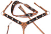 zestaw lptrick bridle + napierśnik / jasna skóra z ciemnymi detalami