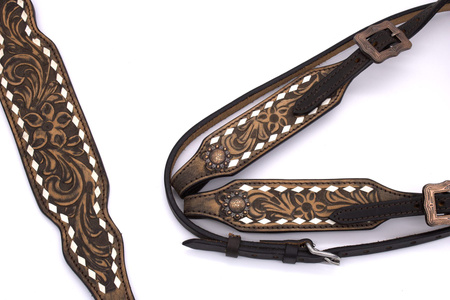 zestaw lptrick bridle + napierśnik z motywem kwiatowym