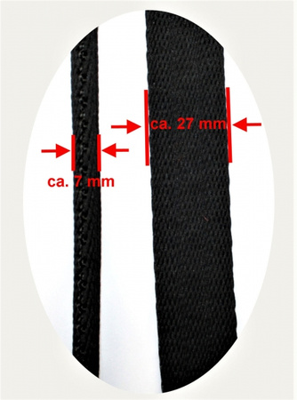 CE Gurtlonge - flach - mit Handschlaufe - SCHWARZ - Haken auswechselbar
