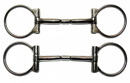 KS SS B. Allen D-Ring Snaffle – SS Roller - 5 '' oder 5,5 '' Breite (20441)
