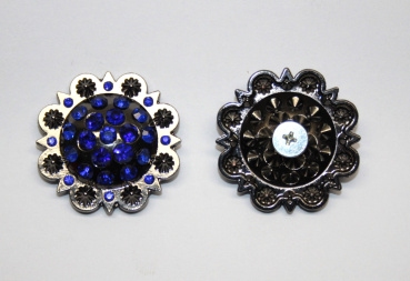 AE Concho - mit Schraube - 1 3/8´´ (35mm) - BLAU / Matt