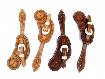 Sporenriemen - Silver Buckle Set - Border & Rosetten Tooling - US Leder