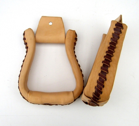 EE Tack Ledersteigbügel - gepolsterte Trittfläche - Glatt / Laced - HELL