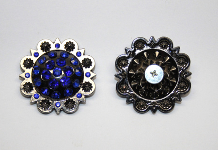 AE Concho - mit Schraube - 1 3/8´´ (35mm) - BLAU / Matt