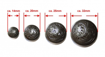 ILC Concho with Chicago Screw - "Laramie" - 4 versch. Größen (7128-0..)